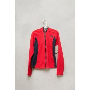 The North Face Girls Small Red & Navy Full-Zip Fleece Hoodie